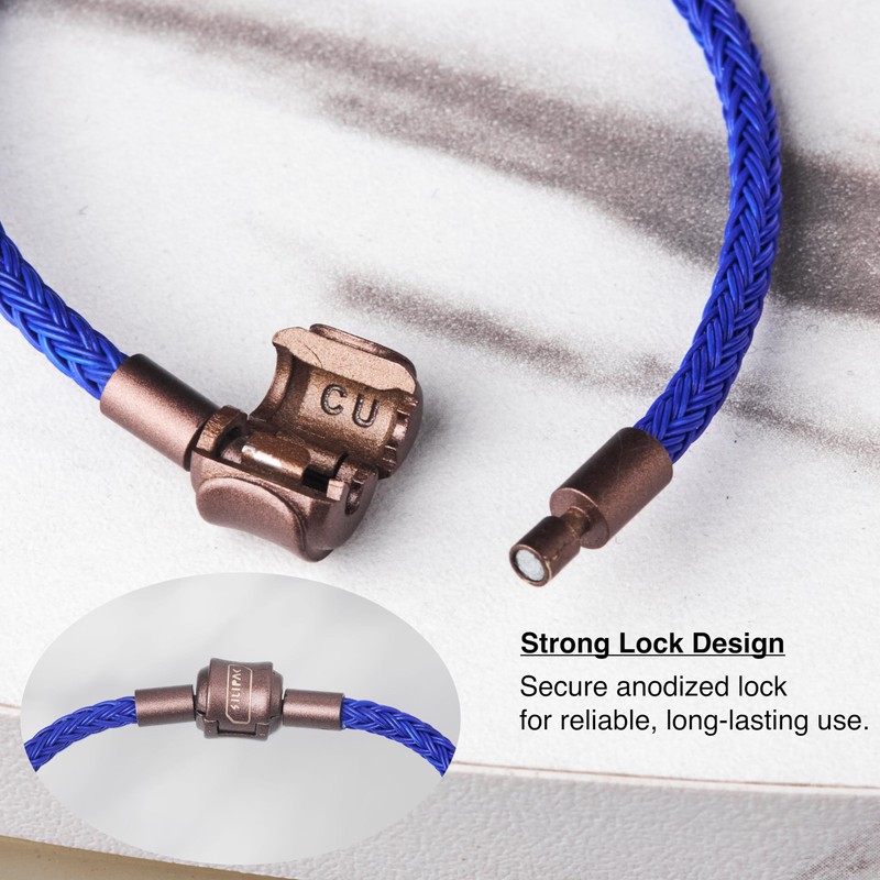 Silipac Durable Nylon Braided Key Ring with Anodized Black Lock