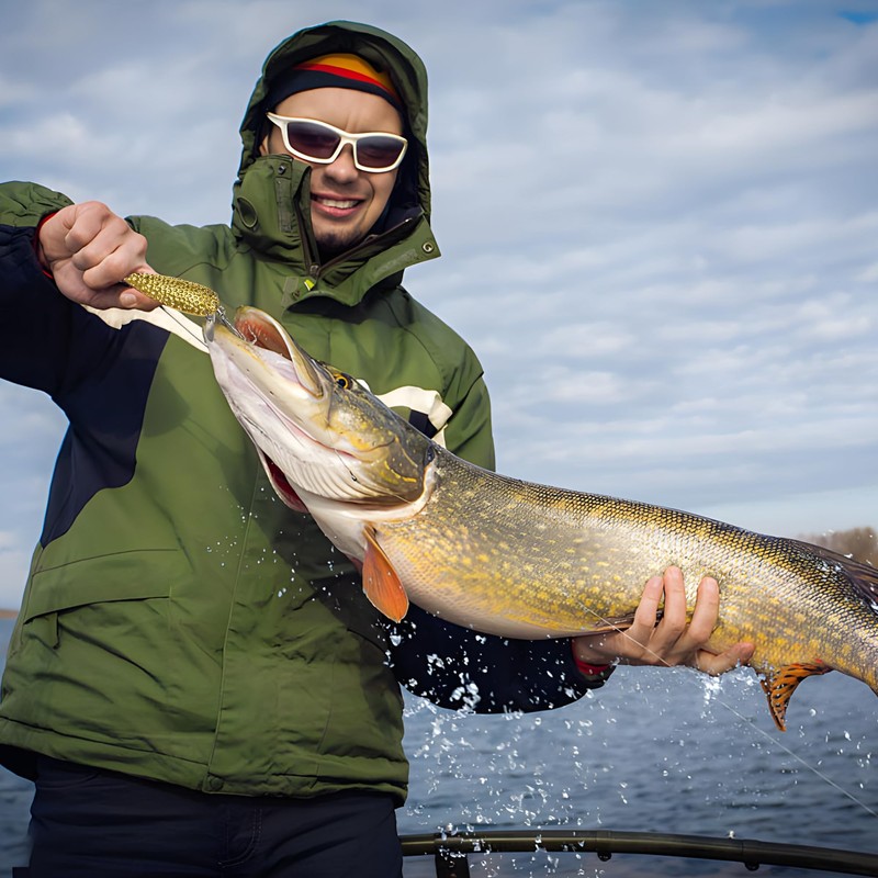 Effektiver Goldener Köder mit Zwei Rotierenden Blättern – Metall Angelköder