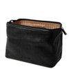 Tuscany Leather , Unisex Wash Bag Leather, black
