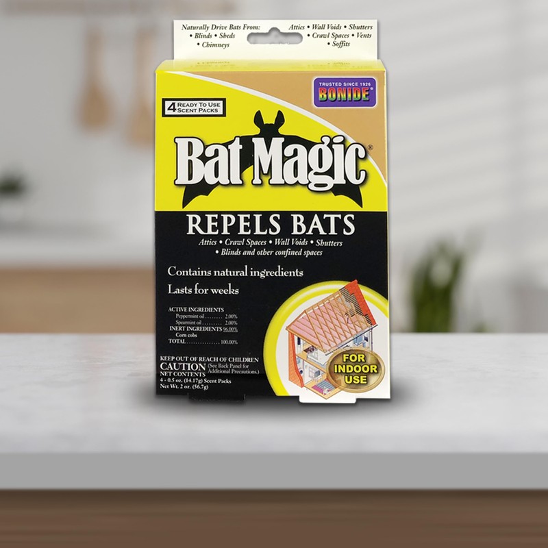Bonide Bat Magic Bat Repellent, Pack of 4 Ready-to-Use Peppermint