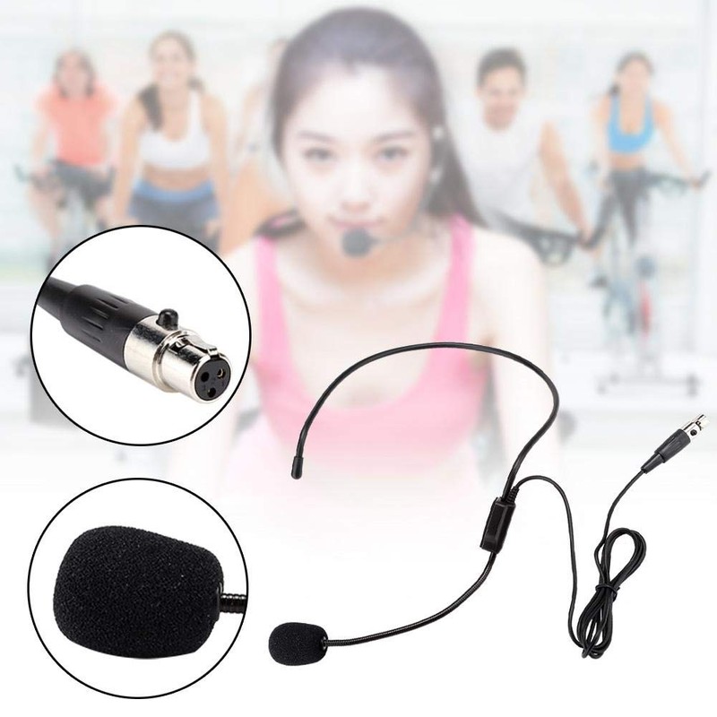 ASHATA Headset Headworn, 3 Pin XLR Microphone TA3F Connector Condenser