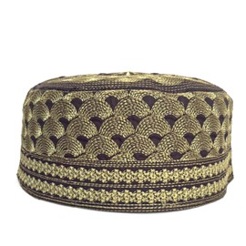 Kufi - Gorro de Calavera Unisex para Hombre, Bordado a Mano, Gorras de Punto Bordadas con Hilos de Seda, Negro, Verde, X-Large