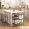 MAHANCRIS Bar Cart for Home, 3-Tier Serving Cart with Wheels