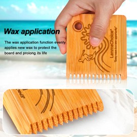 Lanmachoice Surf Wax Comb - Bamboo Surfboard Wax Scraper and Surf Board Wax Remover, Scraper Tool, Wax Comb for Surfboard