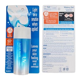 Japanese Sun Care Aqua Rich Watery Gel SPF 50+ PA++++ - Daily Hydrating Facial Moisturizing Sunscreen with Hyaluronic Acid - Lightweight, Non-Sticky, 