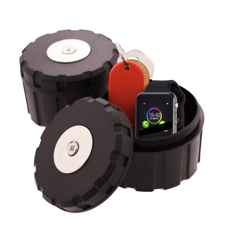 Round Magnetic Hidden Safe Stash Secret Storage Box Container For