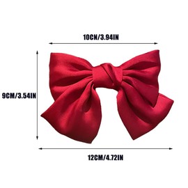 Bow Hair Clips, Bows Hair Clip, Hair Bow Red, Hair Clips with Bow, Hair Bows Girls with Fabric Satin Bow Hair Clip Hair Accessories for Women Girls