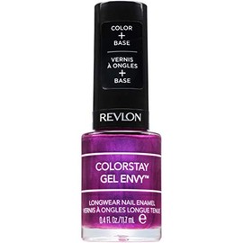 Revlon ColorStay Gel Envy Longwear Nail Polish, with Built-in Base Coat & Glossy Shine Finish, in Plum/Berry, 415 What Happens in Vegas, 0.4 oz