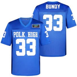 Aimhuo AL Bundy Football Jersey,33 Polk High Shirt Mens Blue Jerseys S-3XL