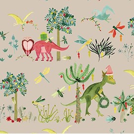 Papel de regalo de dinosaurios de Navidad, hojas plegadas planas de 19.5 x 27 pulgadas
