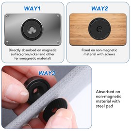 MIKEDE 12Pack Strong Neodymium Cup Magnets, 70Lbs+ Force Heavy Duty Black Round Base Cup Magnets with Countersunk Hole, Powerful Industrial Rare Earth Magnets with Screw for Mounting, 0.98x0.22inch