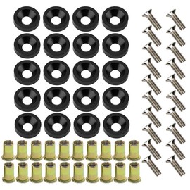 20-Piece Engine Dress up Kit: Aluminum Washers, Bolts & Rivet Nuts (Black)