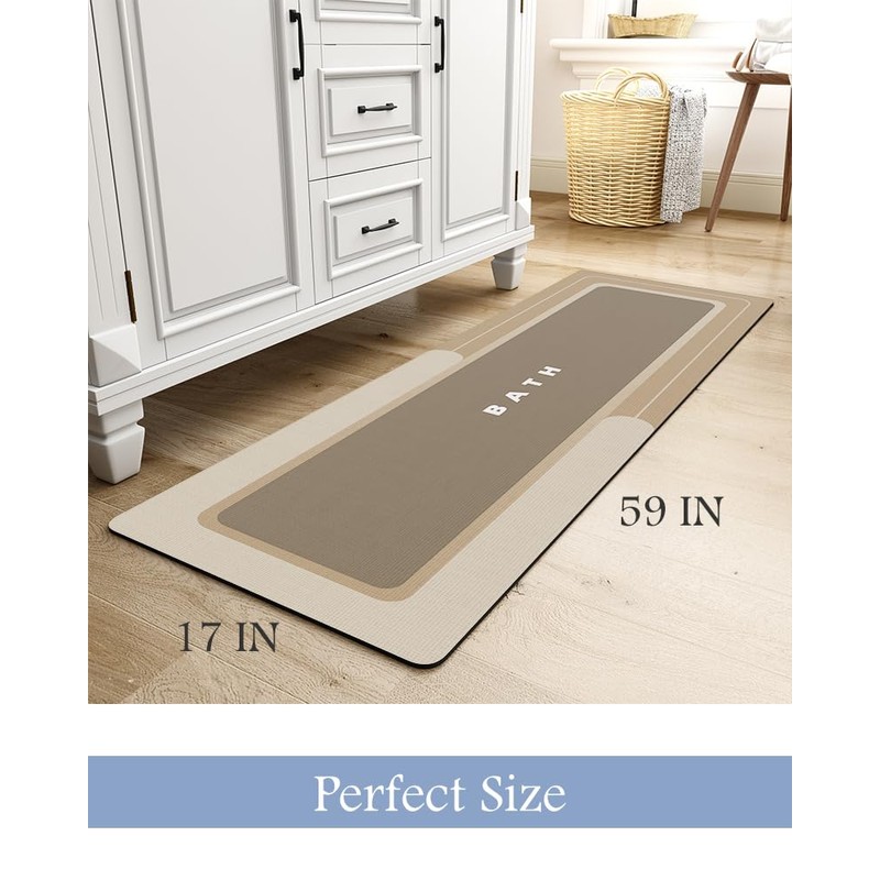 MontVoo-Bath Mat Rug Long Non Slip Super Absorbent Bathroom Runner