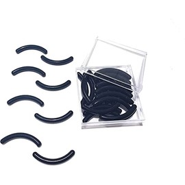 28pcs Eyelash Curler Refill Pads - Silicone Rubber Universal Eye Lash Curler Replacement with Clear Storage Box (Black)