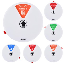 Vazioyar Rotating Office Door Sign with State Diagram - 6" Magnetic & Adhesive Privacy Sign with 6 Status Modes (In A Meeting/Working Remotely/Back Soon/Do Not Disturb/Out Of Office/Please Knock) (White, 6 inches)