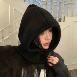 Goyou Balaclava Hooded Winter Scarf & Neck Warmer - New Arrival for Cold Protection (LF3053, One Size) Black 3ea