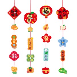 Happy Chinese New Year Banners 2025, 4Pcs Lunar New Year Backdrop Mascot Hanging Decorations for Year of Snake, Spring Festival Bunting Ornaments for Home Store Office School Decor Party Supplies