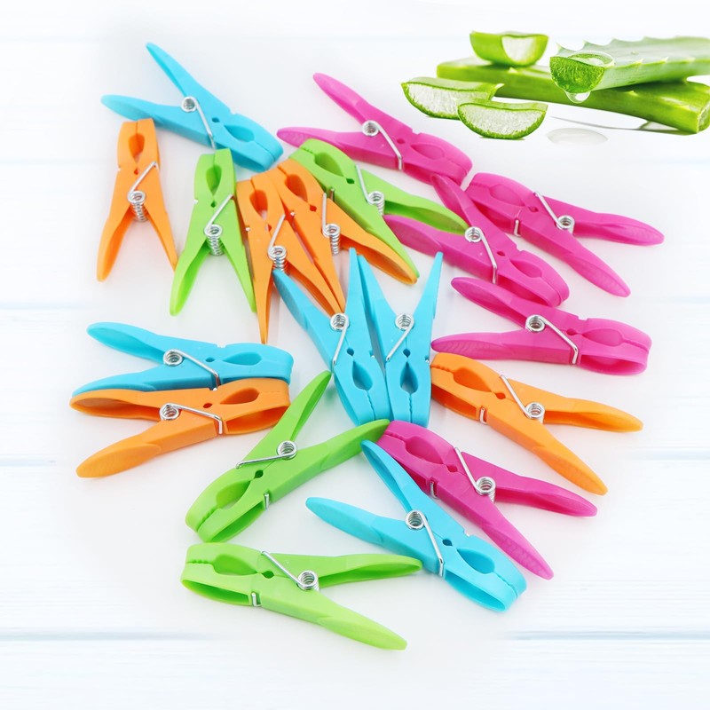 Colorful Plastic Clothespins, Heavy Duty Laundry Clothes Pins Clips with
