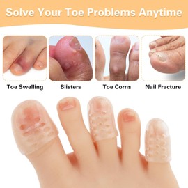 Protector de Silicona Antifricción para Dedos del Pie, Mtxorvix Protectores Dedos Transpirables Alivia el Dolor De Los Dedos De Los Pies, Little Toe Protectors with Airflow Orifice (30 Piezas)