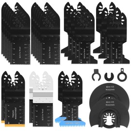 30-Piece Multitool Saw Blades Set, Oscillating Accessory Set, Wood, Plastic, Metal, Multifunctional Tool Accessories for Fein Multimaster, Makita, Milwaukee, Dremel
