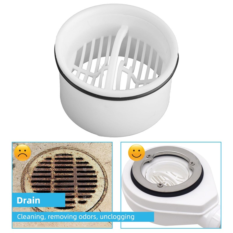 Hair Strainer + Immersion Pipe for Shower Drain Fitting Set,