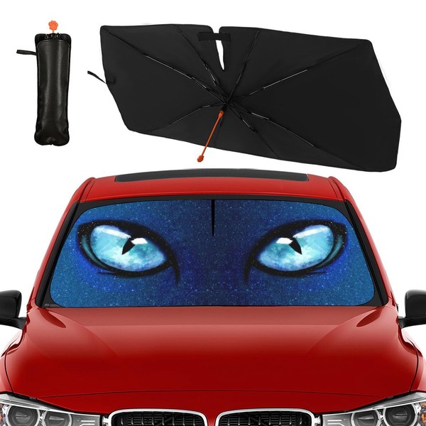 Funny Eyes Car Windshield Sun Shade Umbrella Foldable Car Windshield