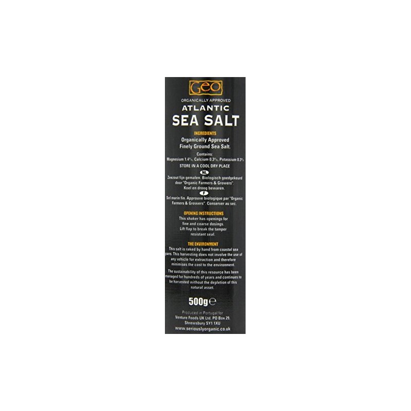 Geo Organics Atlantic Sea Salt Shaker x 12 (Pack of