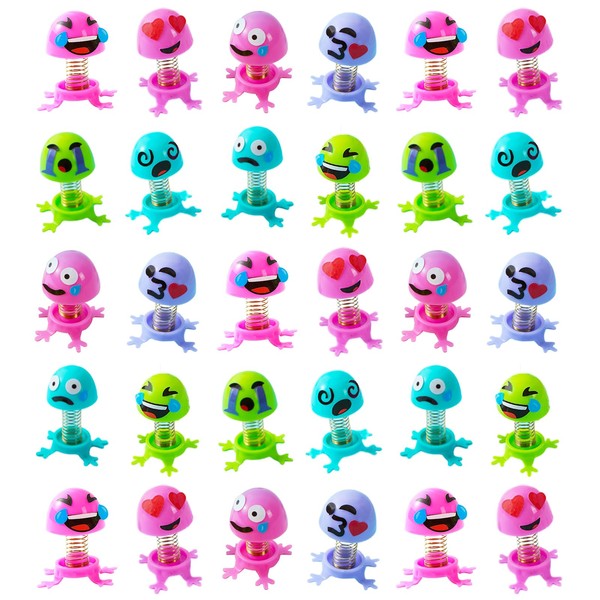 30 Pcs Expression Jump Up Toys,Jump Ups Spring Toy Pop Up Toys Novelty Toys,Jumping Popper Pop Up Toy Desk Toys for Kids Birthday Gifts Party Bag Fillers Classroom Prizes