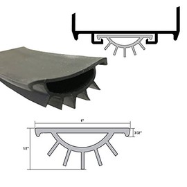 Gordon Glass Black Replacement Vinyl Weatherseal for Pemko Wrap Around Door Bottom Shoe - 48"