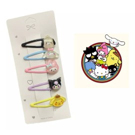 ANNA SUN Pack 10 Pasadores Sanrio Melody Kuromi Pochacco Cinnamoroll