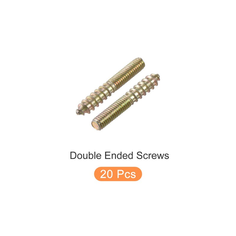 METALLIXITY 20pcs Double Head Screws (M6x40mm) Hanger Bolts Carbon Steel
