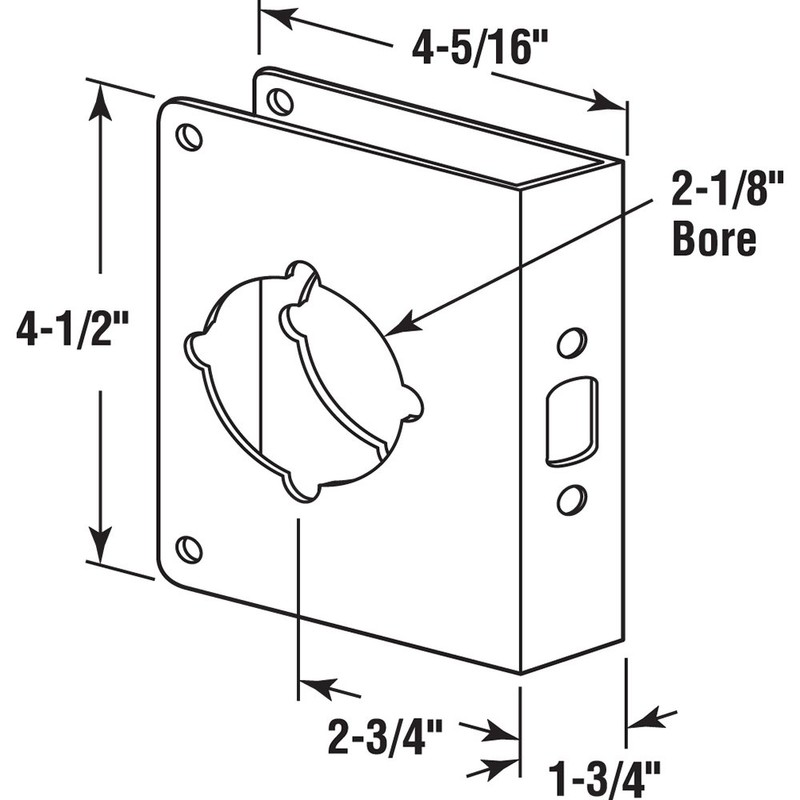 Prime-Line U 9592 Stainless Steel Lock and Door Reinforcer, 1-3/4