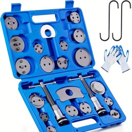 KECEYU 26pcs Heavy Duty Disc Brake Piston Caliper Compressor Rewind Tool Set and Wind Back Tool Kit for Brake Pad Replacement Reset, Fits Most American, European, Japanese Autos (Black)