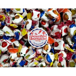 Assorted Fruit Filled Hard Candy - 2 lb Bulk Bag Individually Wrapped Strawberry Orange Pineapple Apple Raspberry Sweet Chewy Center Delight