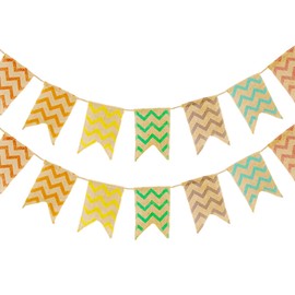 Pack of 21 Linen Swallowtail Flags Colour Flags Outdoor Flag Flags Wave Striped Flags Wedding Party Decoration Flags (7 Metres)