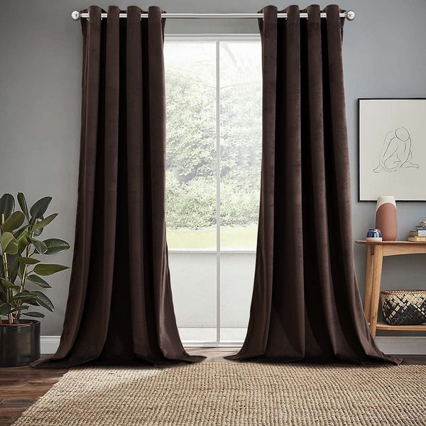 Royal Hotel Bedding Velvet Blackout Curtain Panels Top Grommet Heavyweight,