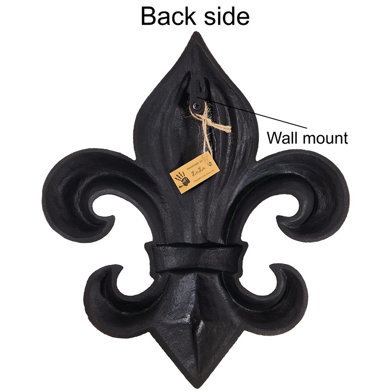 Lulu Decor, Cast Iron 14" Fleur De Lis Decoration Plaque