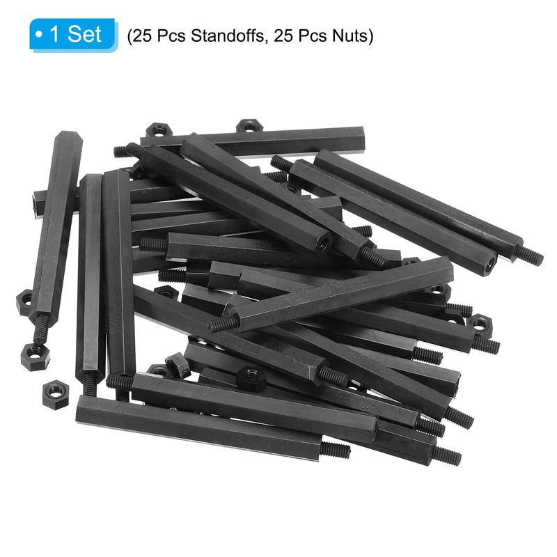 PATIKIL M3 Nylon Hex Standoff Screws Nuts, 1Set/50Pack PCB Male