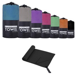 Microfibre Towel, TOPIND Quick Dry Sports Towel Fabric Ultra Absorbent Lightweight Antibacterial Sports Towel for Beach,Travel,Camping,Yogo,Swim,Hair,Pets,Car,Pilates,Men and Women