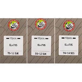 30 Sewing Needles, ELX705 Serger Needles Portable Serger & Coverstitch Machine Needles(74063)