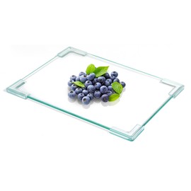 8''x10'' Small Tempered Glass Cutting Board for Kitchen Counter, HQAUT Clear Cutting Board for Countertop with Non-Slip Feet, Glass Palette Scratch, Heat and Shatter Resistant, Easy to Clean