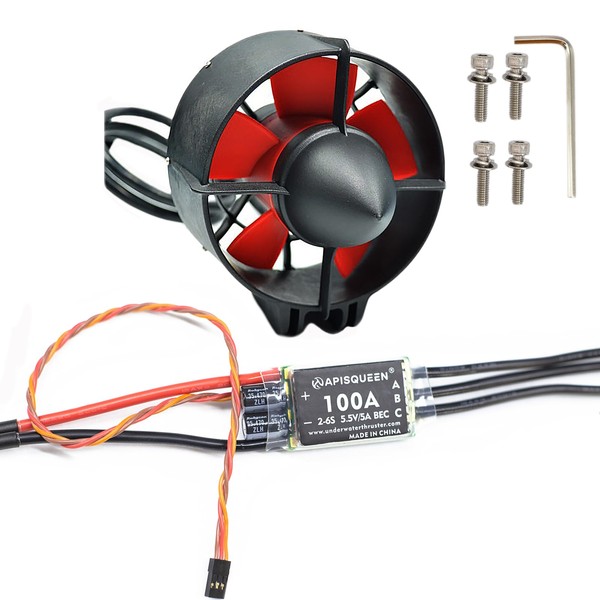 ApisQueen 24V 150KV U92 Underwater Thruster,with 100A Bi-Directional,11.8KG/26.1LBS Thrust Waterproof