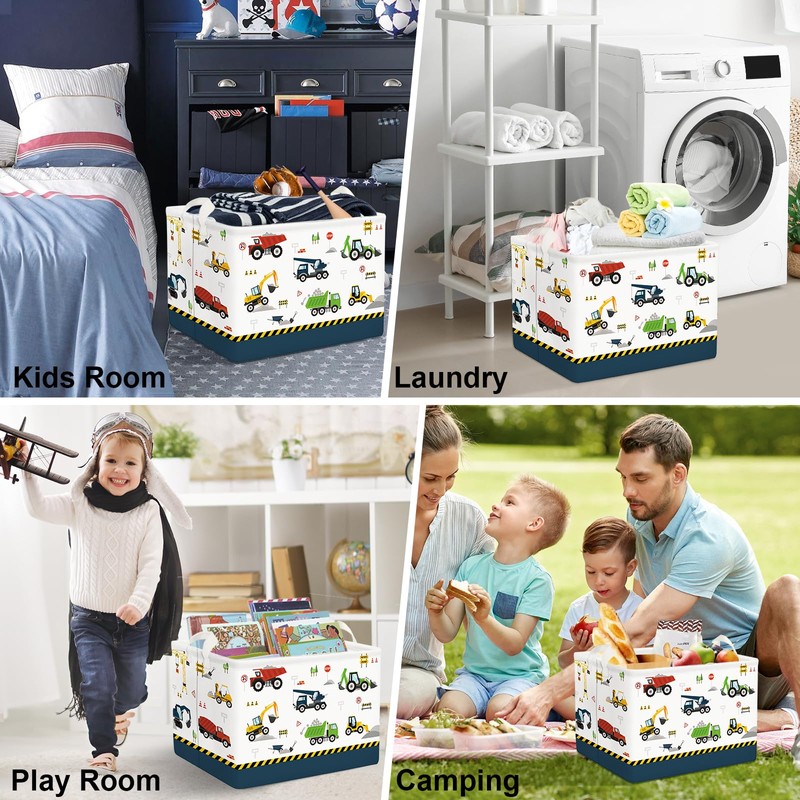 Clastyle Cartoon Construction Truck Shelf Basket Nursery Boy Room Car