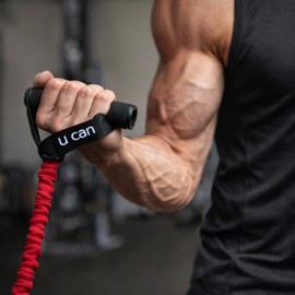U can – Banda de Resistencia U Handle con Mango y Cubierta de Tela Resistencia, Ligera, Media y Fuerte Disponibles.