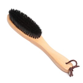 Pig Hair Clothes Brush with Tassel, Natural Wood, Anti-Static, Beige x Brown, Total Length: 9.8 inches (25 cm)