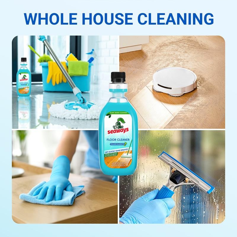 Seaways Floor Cleaner Multi Effect Concentrated Formula with Lemongrass Flavor,