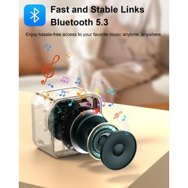 Hosgubo Wireless Ultra Portable-Bluetooth-Speaker, TWS Pairing, Built-in Mic Bluetooth 5.3, Wireless Speaker for Home/Outdoor/Party/Beach