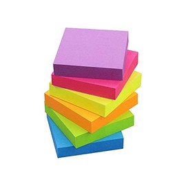 Notas adhesivas 2x2, bloc de notas adhesivas de 6 colores brillantes, paquete de 12 blocs con 100 hojas por bloc, notas adhesivas autoadhesivas...    