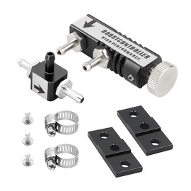 CGEAMDY Manual Turbo Boost Regulator, Aluminium Adjustable Manual Turbo Boost Regulator Controller Valve, Universal Bleed Valve Kit for Engine Parts (Black)