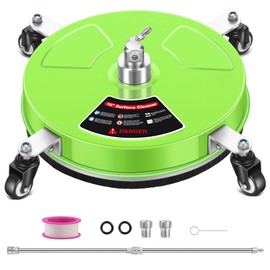 LidoDola 16'' Pressure Washer Surface Cleaner with 4 Wheels - Stainless Steel Surface Cleaner for Pressure Washer Attachment for Concrete, Driveway, Patio, Sidewalk, Deck and Driveways
